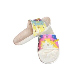 Crocs Classic Tie Dye Womens Slides Unisex Graphic Beach Sandals New M 8 / W 10‎